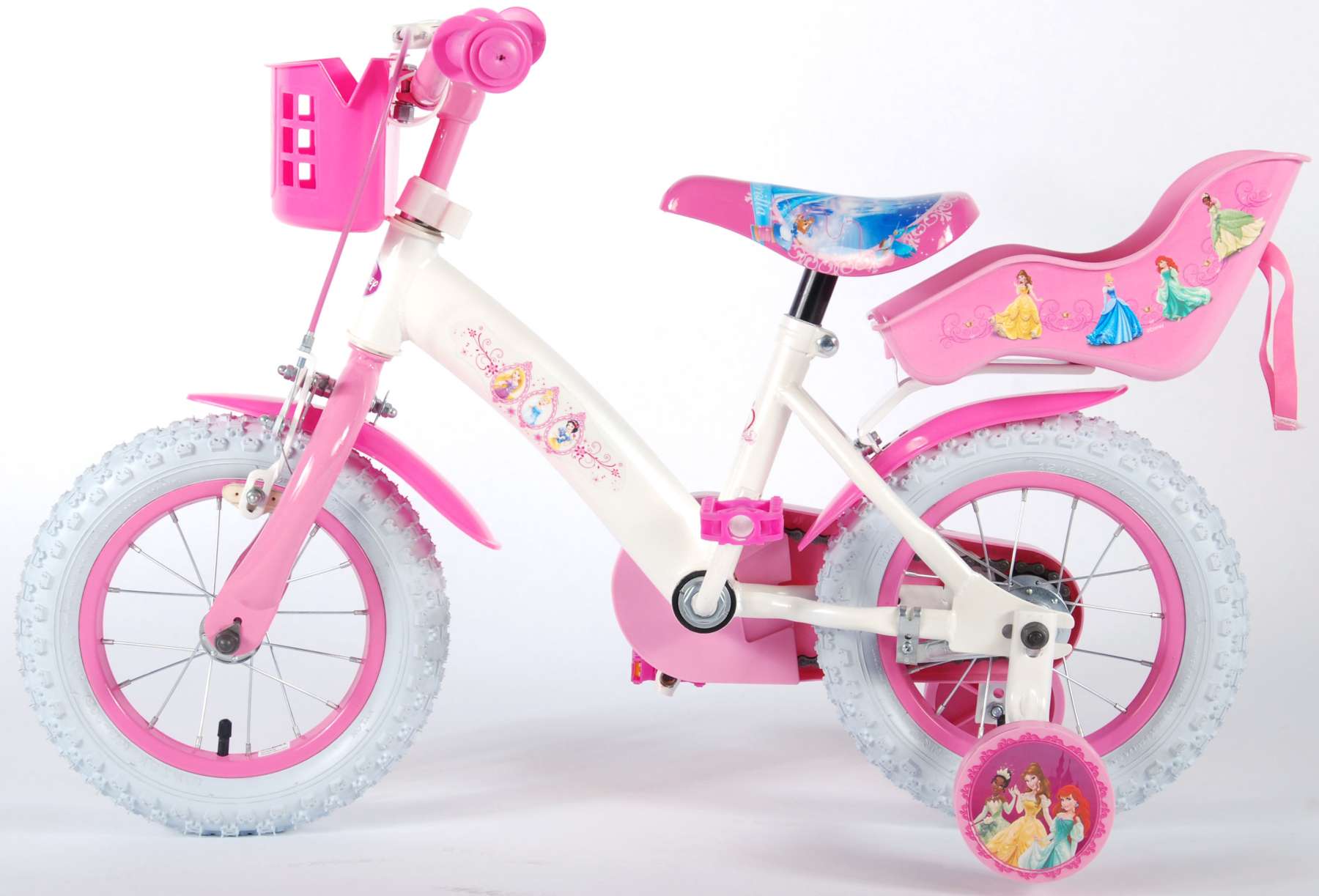 princess bike with doll carrier