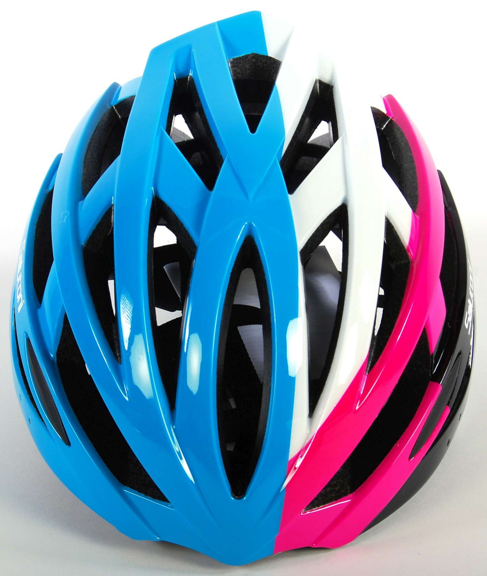 Salutoni Ladies Bike Helmet Blue White Pink 54 58 Cm