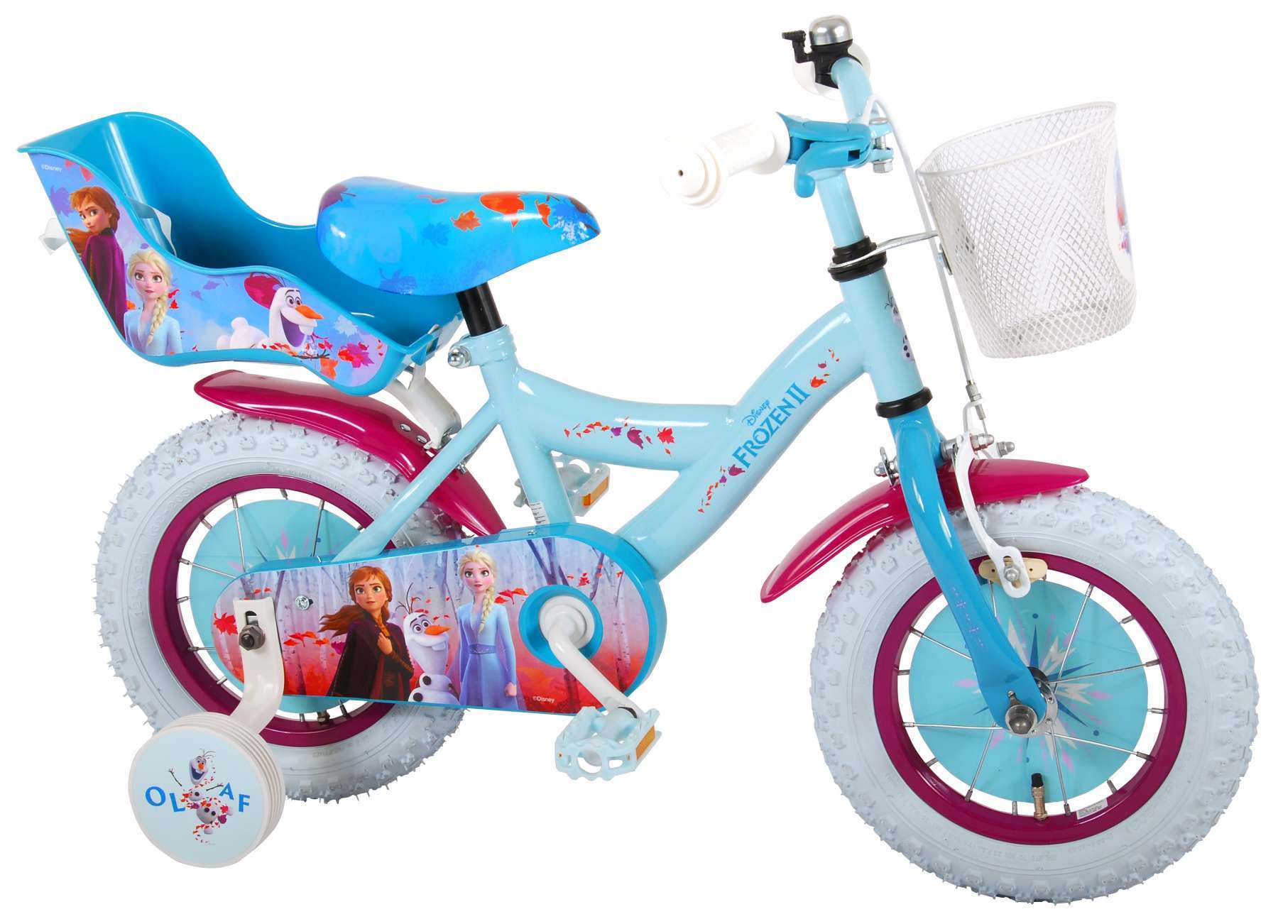 Vélo enfant Disney La reine des neiges 2 - fille - 12 po - bleu/mauve -  assemblé à 95%