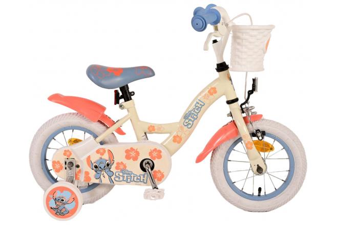 Disney Stitch Kids bike - Girls - 12 inch - Cream Coral Blue