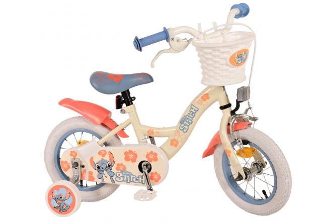 Disney Stitch Kids bike - Girls - 12 inch - Cream Coral Blue