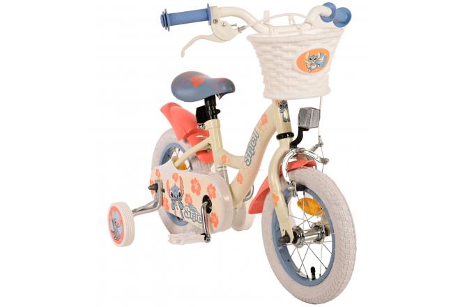 Disney Stitch Kids bike - Girls - 12 inch - Cream Coral Blue