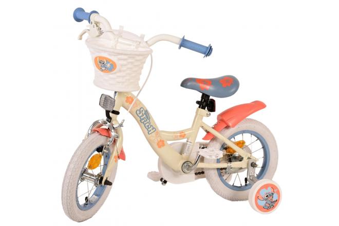 Disney Stitch Kids bike - Girls - 12 inch - Cream Coral Blue