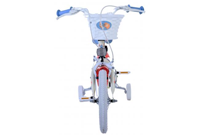 Disney Stitch Kids bike - Girls - 14 inch - Cream Coral Blue - Two hand brakes