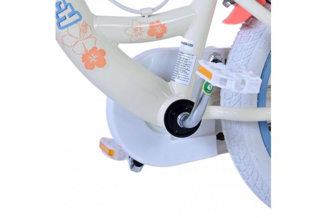 Disney Stitch Kids bike - Girls - 14 inch - Cream Coral Blue - Two hand brakes