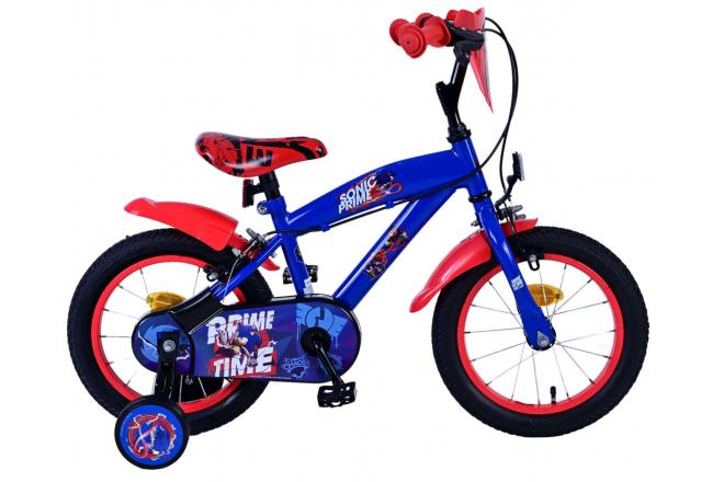 Sonic Prime Children's bike - Boys - 14 inch - Blue Red - Two hand brakes