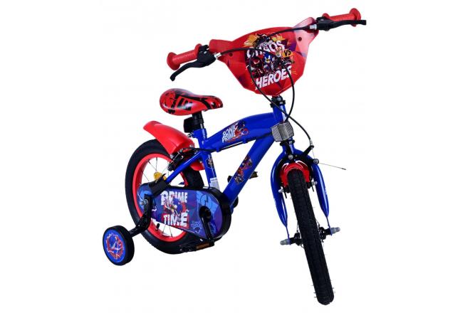 Sonic Prime Children's bike - Boys - 14 inch - Blue Red - Two hand brakes