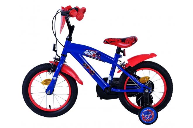 Sonic Prime Children's bike - Boys - 14 inch - Blue Red - Two hand brakes