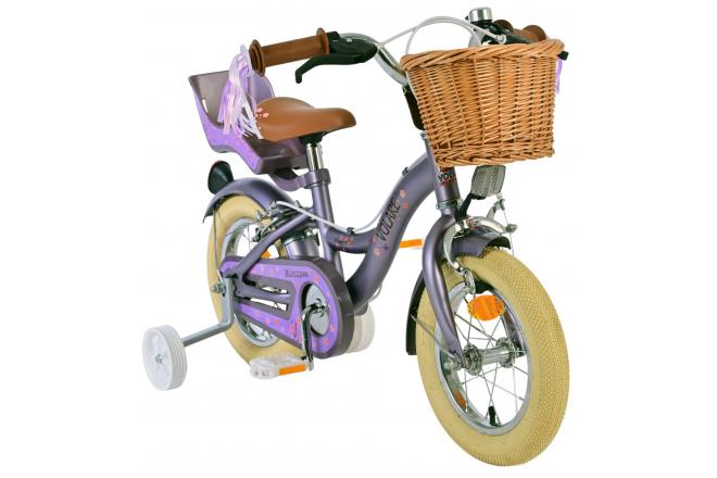 Volare Blossom Children's bike - Girls - 12 inch - Purple - Two hand brakes