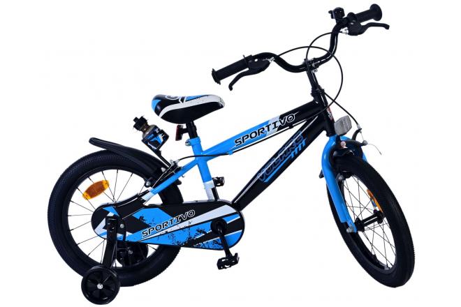 Volare Sportivo Kinderfiets - Boys - 16 inch - Blue Black - Two Hand Brakes