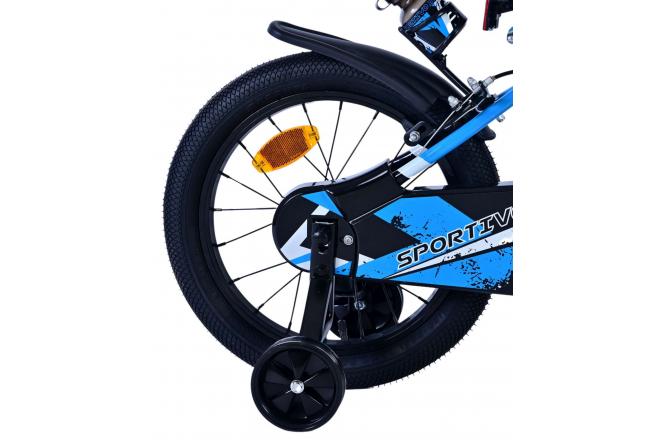 Volare Sportivo Kinderfiets - Boys - 16 inch - Blue Black - Two Hand Brakes