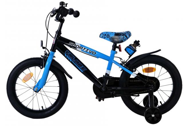 Volare Sportivo Kinderfiets - Boys - 16 inch - Blue Black - Two Hand Brakes