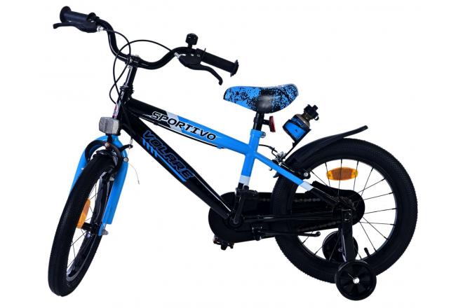 Volare Sportivo Kinderfiets - Boys - 16 inch - Blue Black - Two Hand Brakes