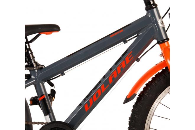 Volare Rocky Kinderfiets - 20 inch - Grijs Oranje - 6 speed - Prime Collection