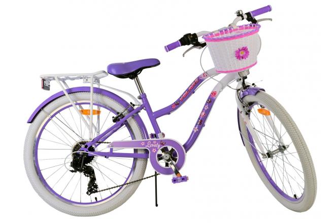 Volare Lovely children's bike - Girls - 24 inch - Purple - 7 Gears