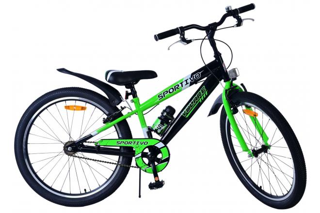 Volare Sportivo Kids bike - Boys - 24 inch - Black Green - Two hand brakes