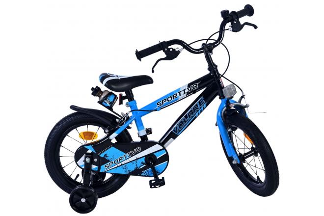 Volare Sportivo Kinderfiets - Boys - 14 inch - Blue Black - Two Hand Brakes