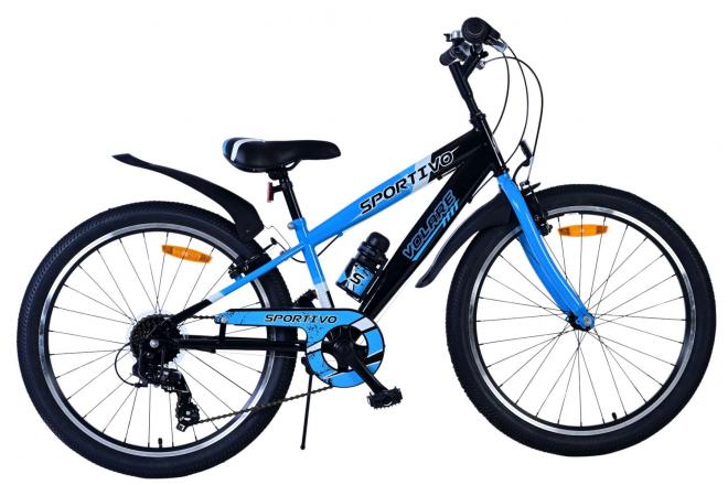 Volare Sportivo Kids bike - Boys - 24 inch - 7 Speed - Black Blue