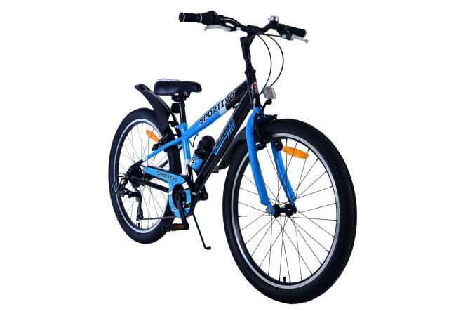 Volare Sportivo Kids bike - Boys - 24 inch - 7 Speed - Black Blue