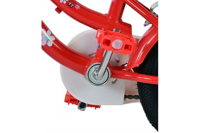 Volare Lovely Children's Bicycle - Girls - 12 inch - Red White